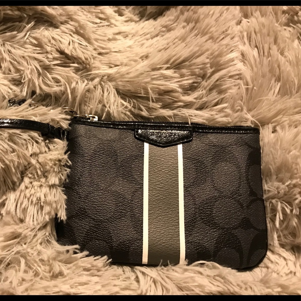 Coach genuine leather wristlet clutch